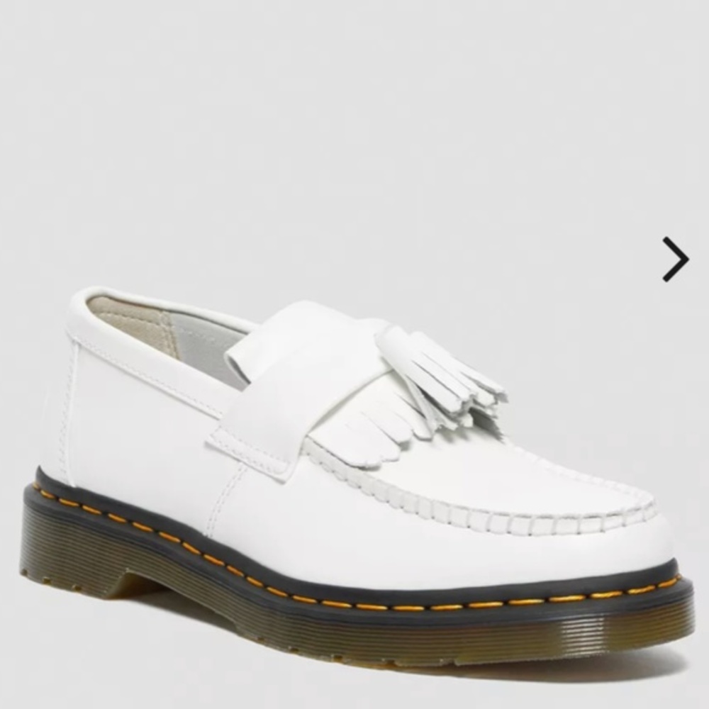 Dr. Martens Adrian Yellow Stitch Leather Tassel Loafers